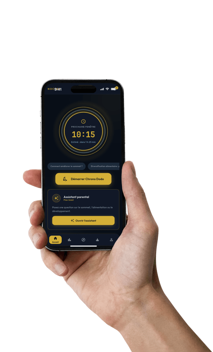Aperçu de l'application NOCTEA sur iPhone